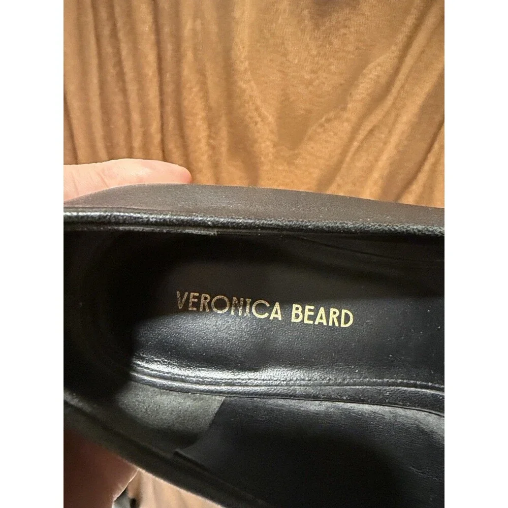 Veronica Beard Women’s Black Leather Woven Slip-On Square Toe Loafer Flats
